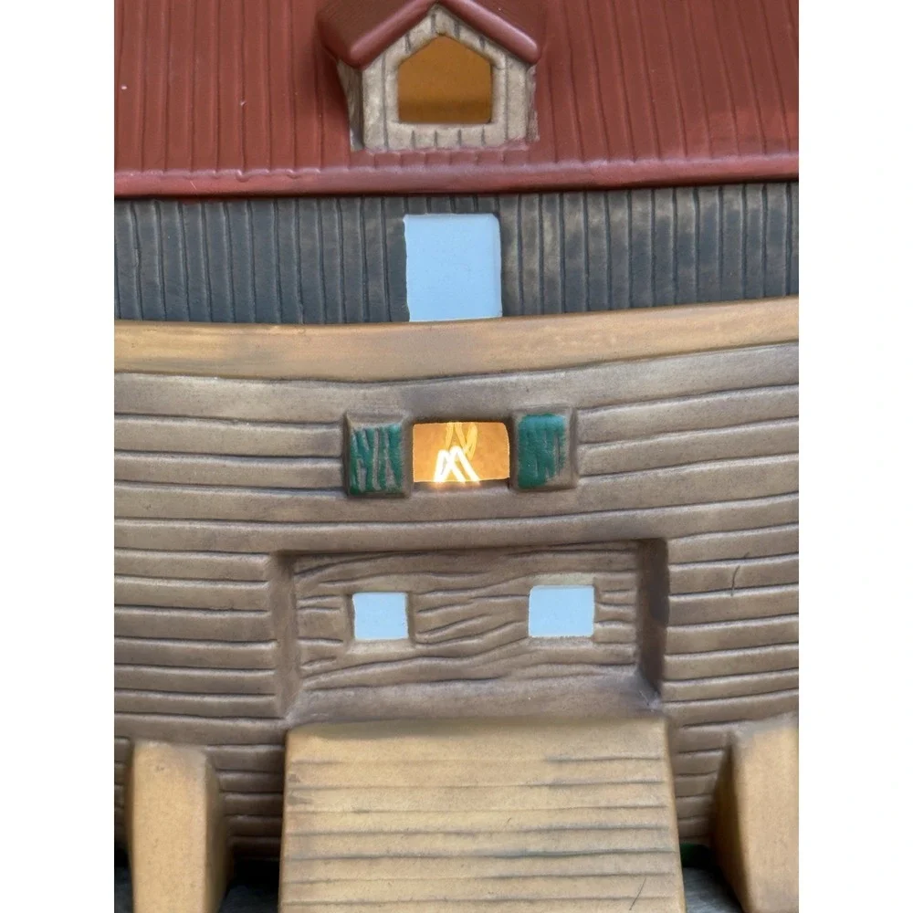 VNTG Caffco Ceramic‎ NINE Piece Noah's Ark Table Lamp Night Light With Animals